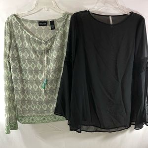 New York & Co and Rachal Kate Sheer Blouses Size L